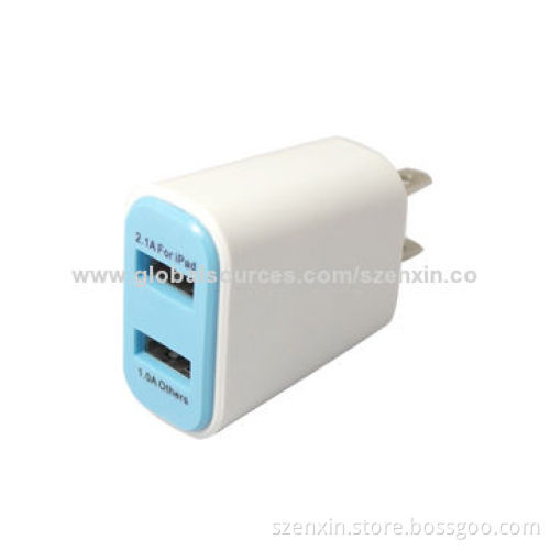 Latest Dual USB Wall Charger with 5V 2.1/1A Output